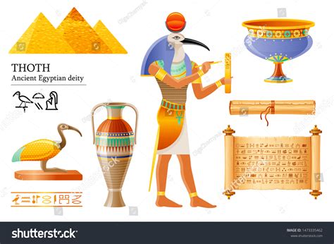 Ancient Egyptian Thoth God Wisdom Hieroglyph Stock Vector (Royalty Free ...