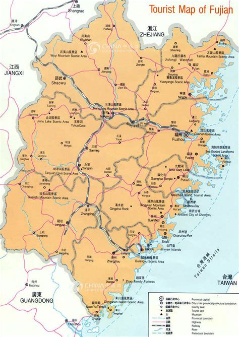 Fujian Tourist Map, China Fujian Tourist Map - Fujian Travel Guide