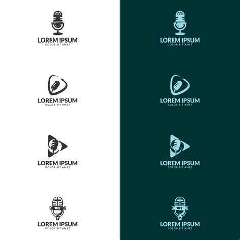 Podcast Logo Design. recording studio logo template. 10533670 Vector ...