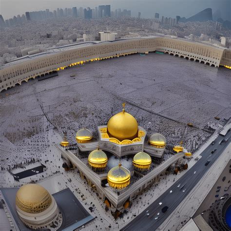 Eagle Eye View of Masjid Al Haram in Cloudy Weather · Creative Fabrica