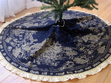 Nativity Toile Christmas Tree Skirt by SamanthasStitches on Etsy