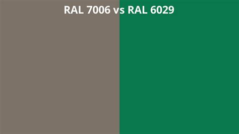 RAL 7006 vs 6029 | RAL colour chart UK