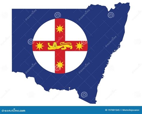 Flag Map of New South Wales Stock Vector - Illustration of state ...