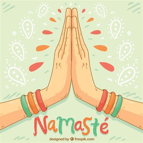 Free Vector | Namaste gesture with hand drawn style