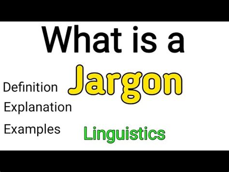 Jargon | What is jargon? | Jargon examples | Jargon definition | #linguistics - YouTube