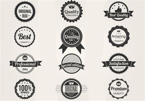 Black and White Premium Badges Vector Set 81644 Vector Art at Vecteezy