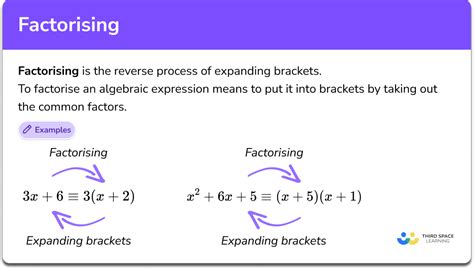 Factorising - GCSE Maths - Steps, Examples & Worksheet