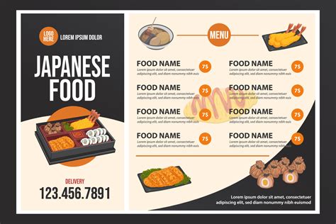 Restaurant Cafe menu, template design. Japanese Food 15826255 Vector Art at Vecteezy