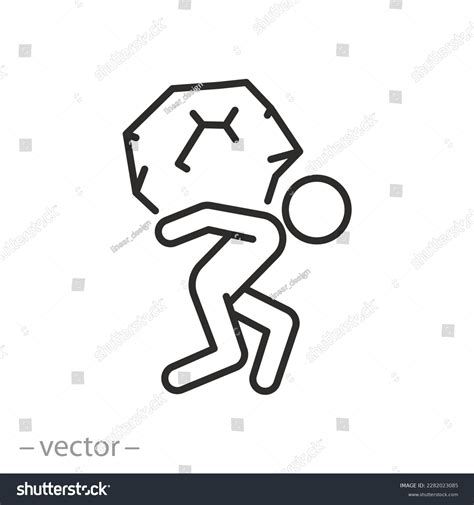 Heavy Burden Icon Man Carrying Huge Stock Vector (Royalty Free) 2282023085 | Shutterstock