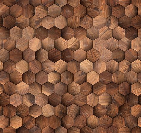 Hexagons wood wall seamless texture | High-Quality Abstract Stock Photos ~ Creative Market