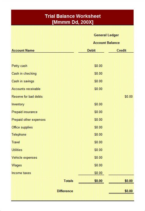 12+ Trial Balance Worksheet Templates - Free Excel PDF Documents Download | Free & Premium Templates