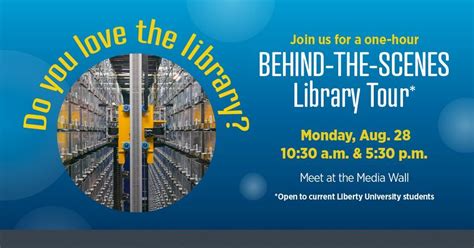 Behind-the-Scenes Library Tour, LU Jerry Falwell Library, Evington, 28 August 2023 | AllEvents.in