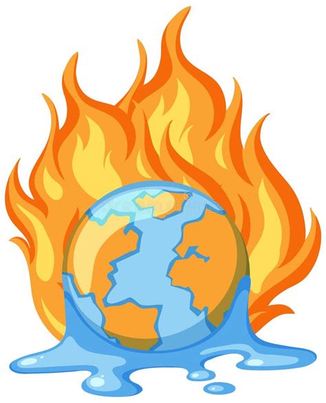 An Earth on Fire with High Temperature Stock Vector - Illustration of ...