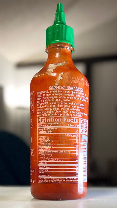 Sriracha Food Labels