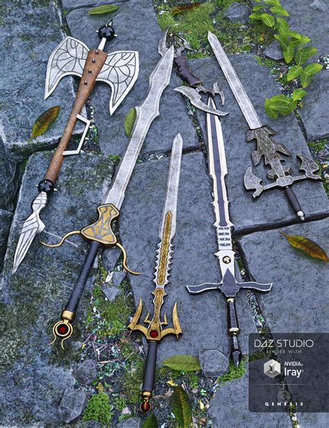 Weapon Collection For Genesis 3 And 8 Male(s) 2024 - Free Daz 3D Models