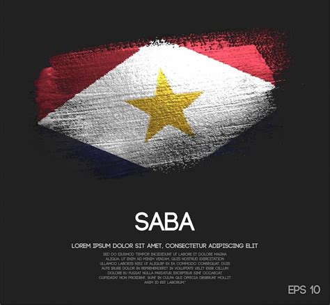 Premium Vector | Saba flag made of glitter sparkle brush paint