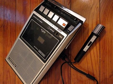 Vintage Panasonic Cassette Tape Recorder with Microphone