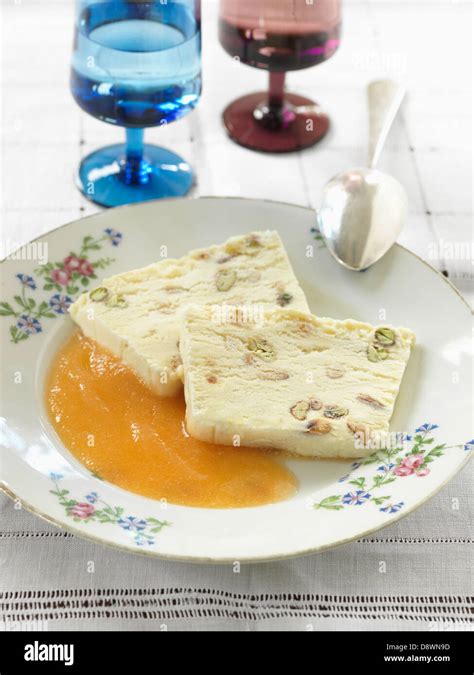 Ice cream nougat Stock Photo - Alamy