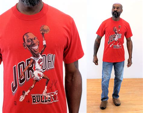 90s Michael Jordan T-shirt M Signature Chicago Bulls Vintage - Etsy ...