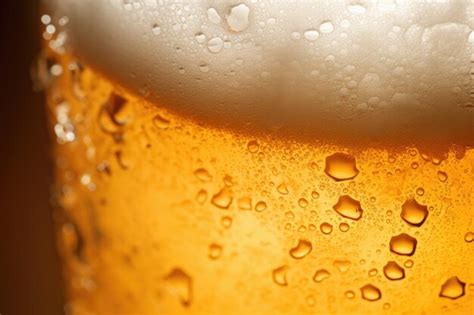 Premium AI Image | A glass of fresh beer with drops closeup