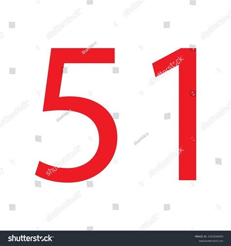 Number 51 Simple Clip Art Vector Stock Vector (Royalty Free) 2163268093 ...