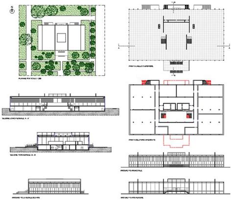 Crown Hall 2D - disegni dwg | Arquitectura moderna, Arquitectura, Planos