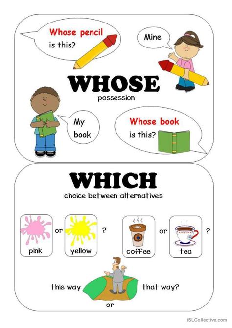 QUESTION WORDS CLASSROOM POSTERS: English ESL worksheets pdf & doc