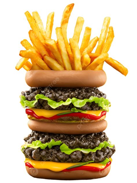 Unhealthy Junk Food Burger Fries, Junk Food, Burgers, Burger Day PNG Transparent Clipart Image ...