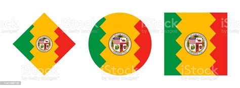 Los Angeles Flag Icon Set Isolated On White Background Stock Illustration - Download Image Now ...