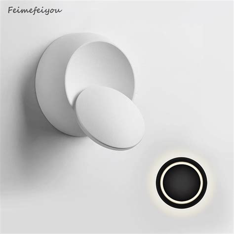 LED Wall Lamp 360 degree rotation adjustable bedside light white Black ...