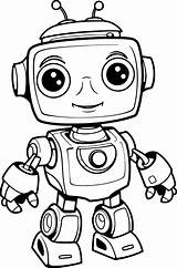 Robot Coloring Book EASY & FUN Pages For Kids  Made By sketch template