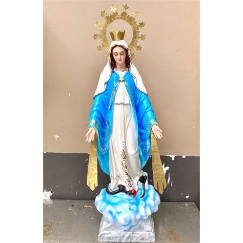 Our lady of Miraculous Medal, Mama Mary statue 31 Inches / 2.6 Feet | Shopee Philippines