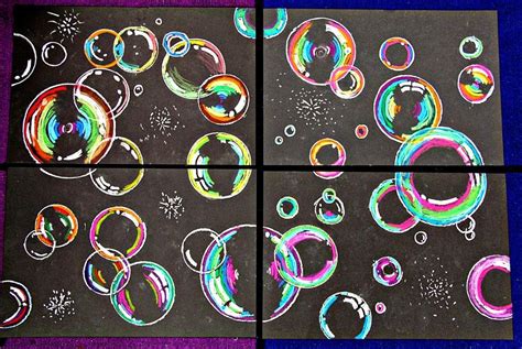 bulles flottantes - petit kid | Bubble art, Kids art projects, School ...