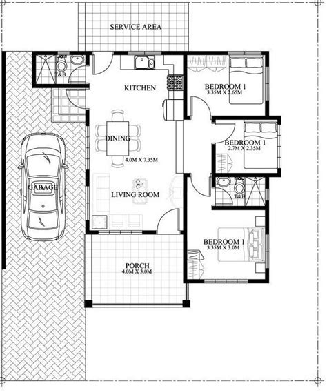 100 Sq Meters | Small house plans, House floor plans, Simple house plans