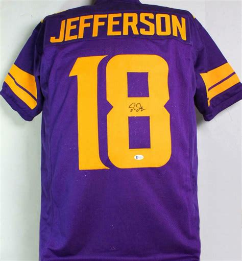 Justin Jefferson Autographed Signed Purple With Gold Numbers Pro Style Jersey-Beckett W Auth *8