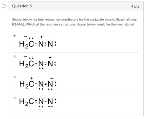 Solved: DQuestion 5 4 Pts Shown Below Are Four Resonance C... | Chegg.com