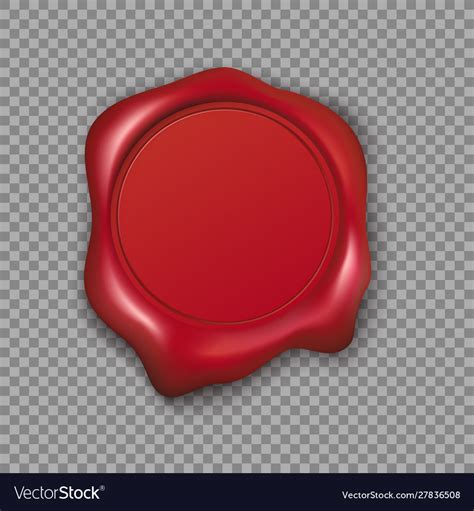 Red wax seal isolated on transparent background Vector Image