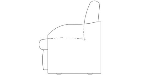 CAd drawings details of a side view of one seater sofa - Cadbull