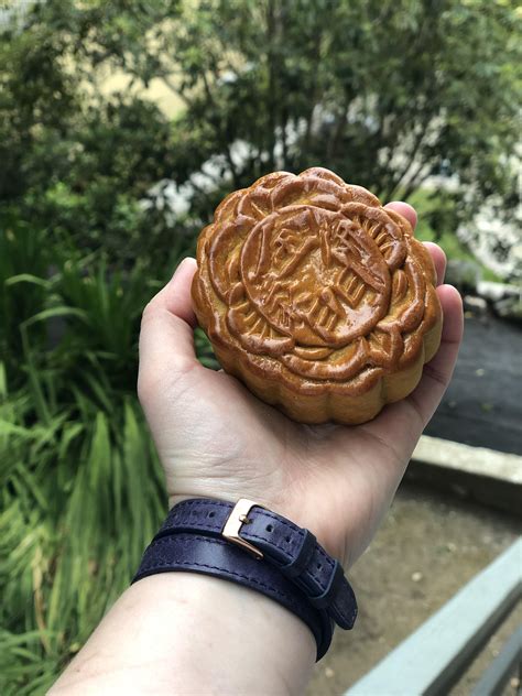 [I ate] a lotus seed paste moon cake. : r/food