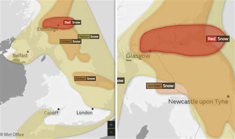 Snow UK: Met Office red warning issued - Will Scotland get red weather ...