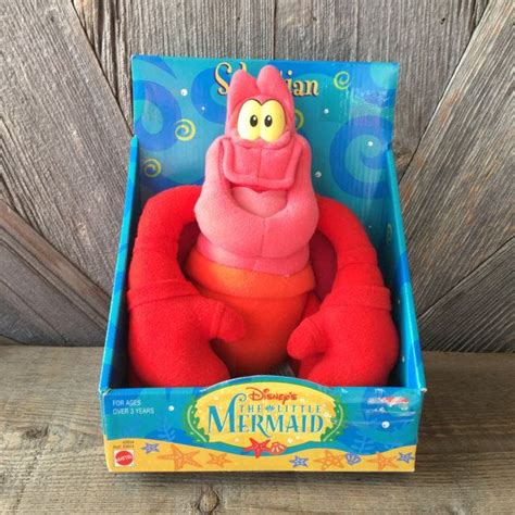 Vintage Little Mermaid Sebastian Crab Plush Toy {Vintage Stuffed Animal Disney Ariel Mermaid ...