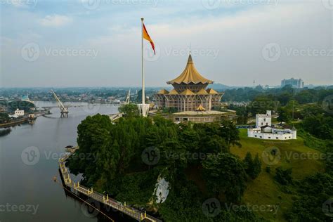 scenery of the riverbank of Sarawak river in Kuching, Sarawak, east Malaysia 33491290 Stock ...