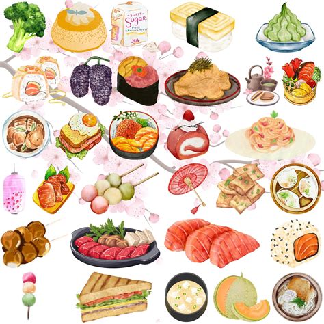 ArtStation - 144 Japanese Food, Japanese Food Watercolor Clipart ...