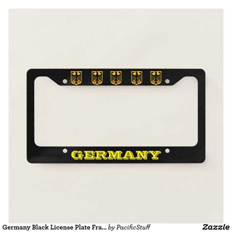 Germany Black License Plate Frame | Zazzle | License plate, License ...