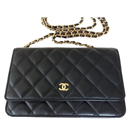 Chanel Wallet On Chain Handbags Leather Black ref.43455 - Joli Closet