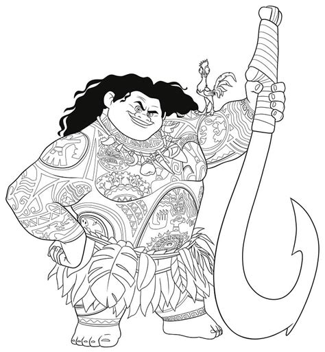 Moana Maui Hook Coloring Page | SexiezPicz Web Porn