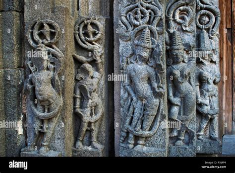 Ornamented Walls, Daitya Sudan temple, Lonar, Buldhana District, Maharashtra, India Stock Photo ...