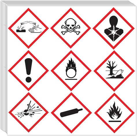 GHS Pictogram Sticker Labels Pack - OSHA Compliant, 2x2 Safety Decals, 504 Pcs in Macao at MOP ...