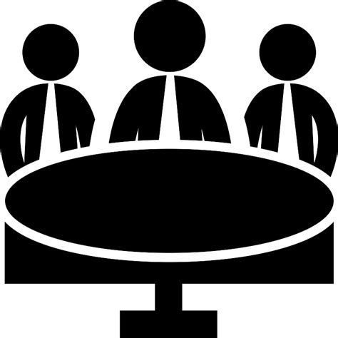 Business Meeting Group On Circular Table Vector SVG Icon - SVG Repo