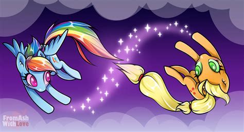 Applejack and Rainbow Dash by LoverAshley on DeviantArt